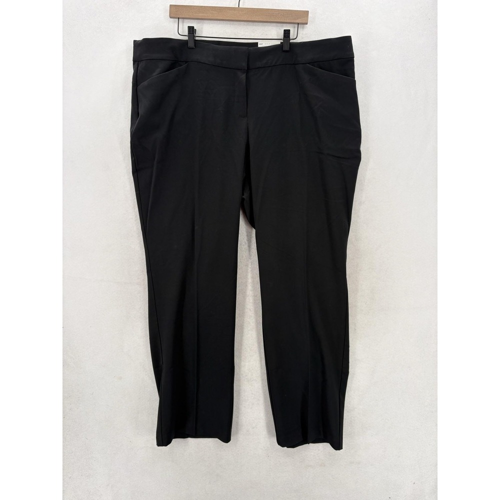 Croft & Barrow Curvy Dress Pants Womens 22W Long Black Straight Leg Stretch Work